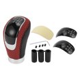thumbnail image 1 of Perilla de cambio universal Unique Bargains, perilla de cambio de marcha con 3 adaptadores para vehículo de transmisión manual de 6 velocidades, 9.5cm, cuero PU, negro, 1 juego, 1 of 1