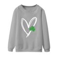 thumbnail image 4 of DondPO Chandail en Molleton de la Saint-Patrick pour Femmes, Col Rond à Imprimé Floral, Manches Longues, Gris 2TG en Solde!, 4 of 4