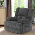 thumbnail image 2 of MAYEERTY Gray Oversized Rocking Recliner Chair for Adults, Velvet, Perfect for Living Room, 2 of 7
