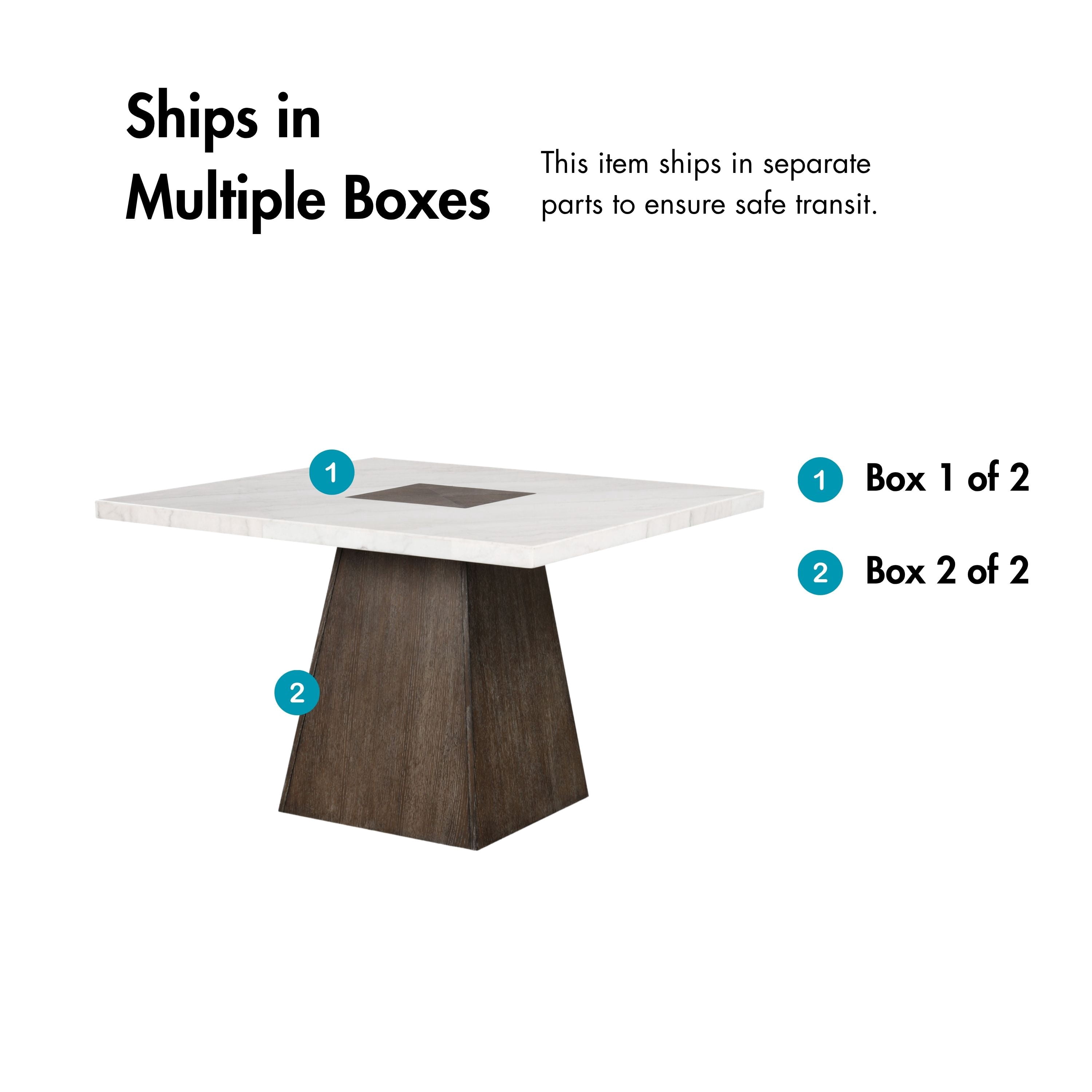 Furniture of America Garth 54" Square Indoor Counter Height Dining Table, Dark Walnut