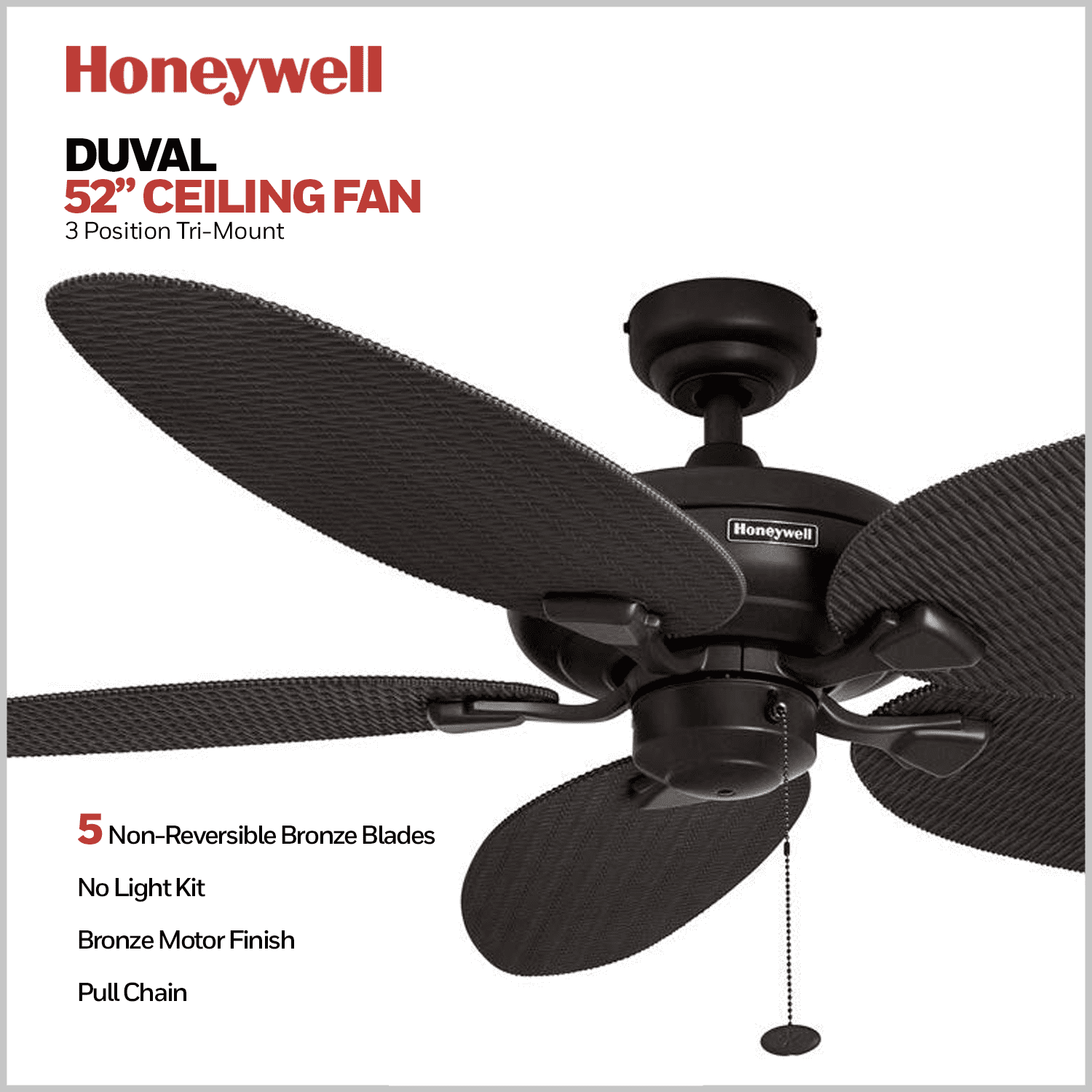 Honeywell Duvall Ceiling Fan 50201 52 Inch Bronze Finish 