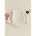 thumbnail image 4 of Bagilaanoe Newborn Baby Girl Boy Oversized Romper Sweatshirt Long Sleeve Bodysuits Letter Embroidery Pullover 3M 6M 12M 18M Infant Casual Tee Tops, 4 of 9