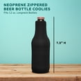 thumbnail image 5 of 10 Neoprene Zippered Beer Bottle Coolies Pack - Sharkskin Rubber Bottom - Black, 5 of 5