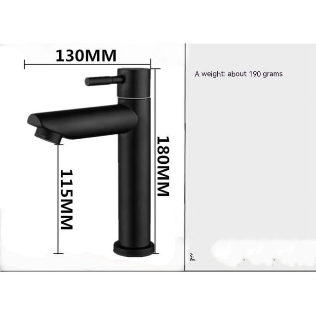 Grifo de baño negro con una sola manija, 1 orificio, cuerpo alto, grifo para lavabo de baño, grifo de tocador de baño