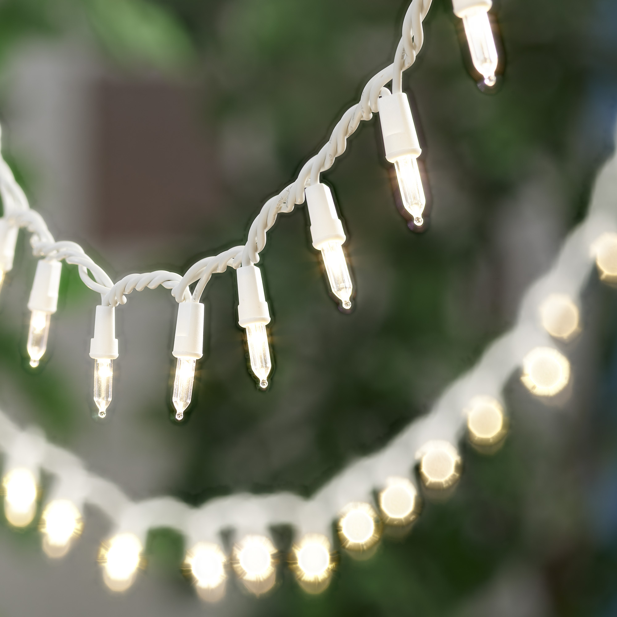 Mainstays 100-Count Warm White LED Mini Outdoor String Lights with White Wire - image 3 of 9