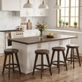 thumbnail image 3 of Dayalane 24" Backless Bar Stools Set of 4, Rustic Farmhouse Counter Height Stool with Live Edge Tree Ring Seat, Wooden Barstools for Kitchen Island Bistro Bar and Home Dining，Walnut, 3 of 12