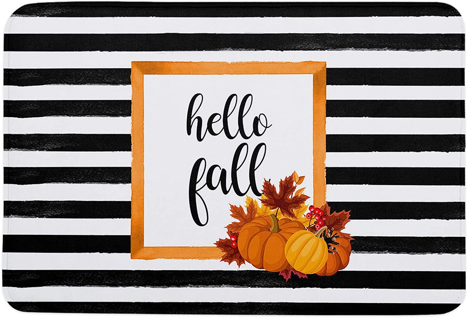 Details about   Watercolor Autumn Pumpkins Maple Stripes Waterproof Fabric Shower Curtain Set 