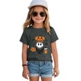 thumbnail image 4 of Staki Girls Halloween Sweatshirt Girls Halloween Shirt T-Shirt Fall Cotton Short Sleeve Tees(Dark Gray,3-4 Years), 4 of 5