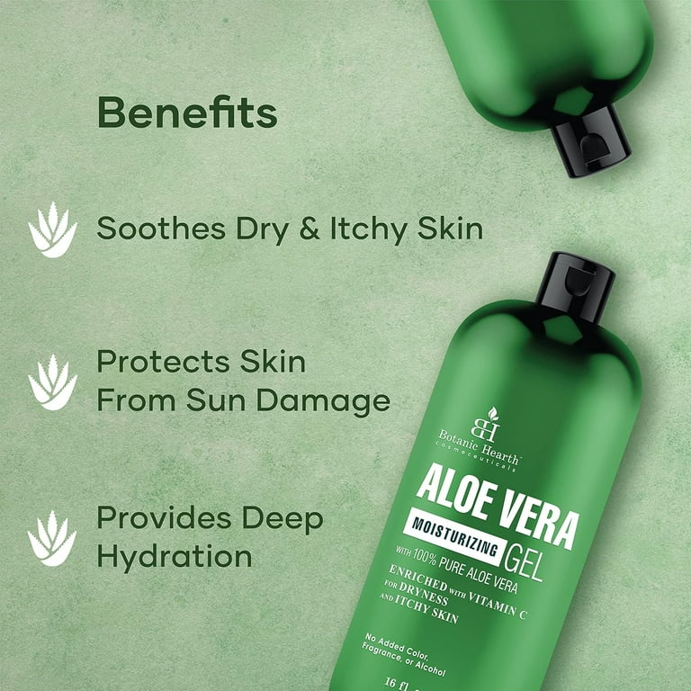 Botanic Hearth Aloe Vera Moisturizing Liquid Gel  100% Pure Aloe, Enriched  with Vitamin C for Dry & Itchy Skin  No Added Color, Fragrance, or ...