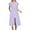 Purple, variant on qolati Summer Dresses for Women Elegant V Neck Zip Up Cap Sleeve Smocked Elastic Waist Split Midi Dress Cocktail Party Casual Dresses with Pockets