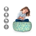 thumbnail image 2 of Abstract Storage Toy Bag Chair, Modern Composition of Diamond Shapes Styled with Dots, Stuffed Animal Organizer Washable Bag, Large Size, Azure Blue Mint Green, by Ambesonne, 2 of 3