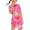 Pink, variant on XMMSWDLA Toddler Girl Clothes Girls Casual Cute Print Double Ruffle Split Swimsuit Beach Four-Piece Set