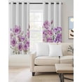 thumbnail image 2 of Purple Spring Floral Blackout Curtains for Bedroom/Living Room, Thermal Insulated Kitchen Curtains, Summer Botanical Watercolor Flower Grommet Darkening Window Treatment Drapes 52"x63"x2, 2 of 8