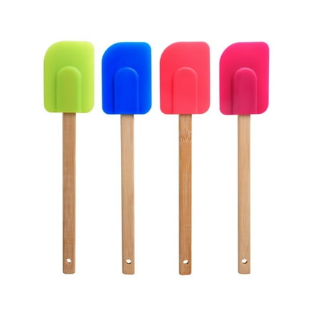 Farberware Set of 4 Wood Handle Multi-Color Silicone Spatula
