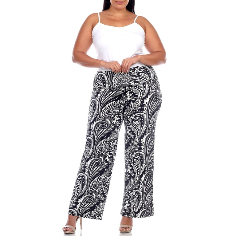 Women's Plus Size Solid Palazzo Pants Royal Blue 2x - White Mark