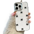 thumbnail image 1 of Skal till iPhone 16 Pro Max, Bling Glitter 3D Rosett Mobilskal Sött Glittrigt Kristallklart Rosett Slim Mjukt Tåligt Skyddande Skal Svart Black, 1 of 5