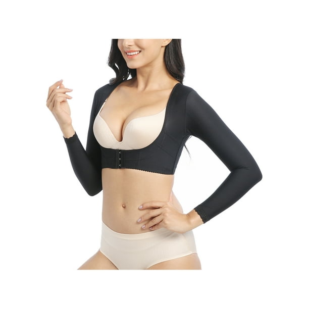 Kmbangi Women Shapewear Tops + Front-Buckles Push-Up Breast Arm Slimmer 