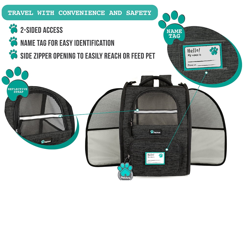 PetAmi Deluxe Pet Carrier Backpack, Charcoal