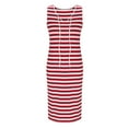 thumbnail image 6 of Ayolanni Sun Dresses for Women 2025 Vacation Red V-Neck Striped Sleeveless Midi Dresses Party Dresses for Teens 2x, 6 of 8