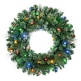 thumbnail image 2 of Scottsdale Pine Color-Changing Pre-Lit LED Battery Powered Christmas Wreath with Timer, Green, 24", by Holiday Time, 2 of 7