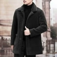 thumbnail image 2 of Men's Autumn/Winter Casual Lamb Wool Lapel Jacket In Solid Color Vintage Outdoor Coat With Fabric, 2 of 9