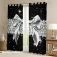 thumbnail image 2 of jejeloiu Cute Cartoon Bowknot Curtains Pack of 2 (42x84 Each),Kawaii Bowtie Curtains Blackout,Silver Diamond Bedroom Curtains For Girls Kids,Breathable Home Decor, 2 of 6