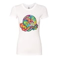 thumbnail image 2 of Wild Bobby Rainbow Painted I've Got The Whole World Dean Russo Design Inspirational/Christian Women Slim Fit Junior Tee, White, X-Large, 2 of 6