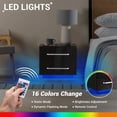 thumbnail image 3 of Hommpa Modern LED Nightstand 2 Drawers Bedside Table with Handle High Gloss Finish End Table RGB Led Light Smart Nightstands Black Side Table for Bedroom Furniture 19.7 inch Tall, 3 of 11