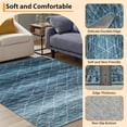 thumbnail image 7 of FairOnly Neutral Geometric Bohemian Area Rugs 5'x7' Washable Ultra-Thin Blue Rug for Dining Room Stain-Resistant Carpet for Family Room, 7 of 7