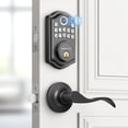 thumbnail image 1 of Cerradura de puerta de entrada sin llave con manija – 2 manijas de palanca, cerradura de puerta con huella digital AkaGear, cerrojo con teclado electrónico, 2 llaves, cerradura inteligente para puerta, 1 of 5