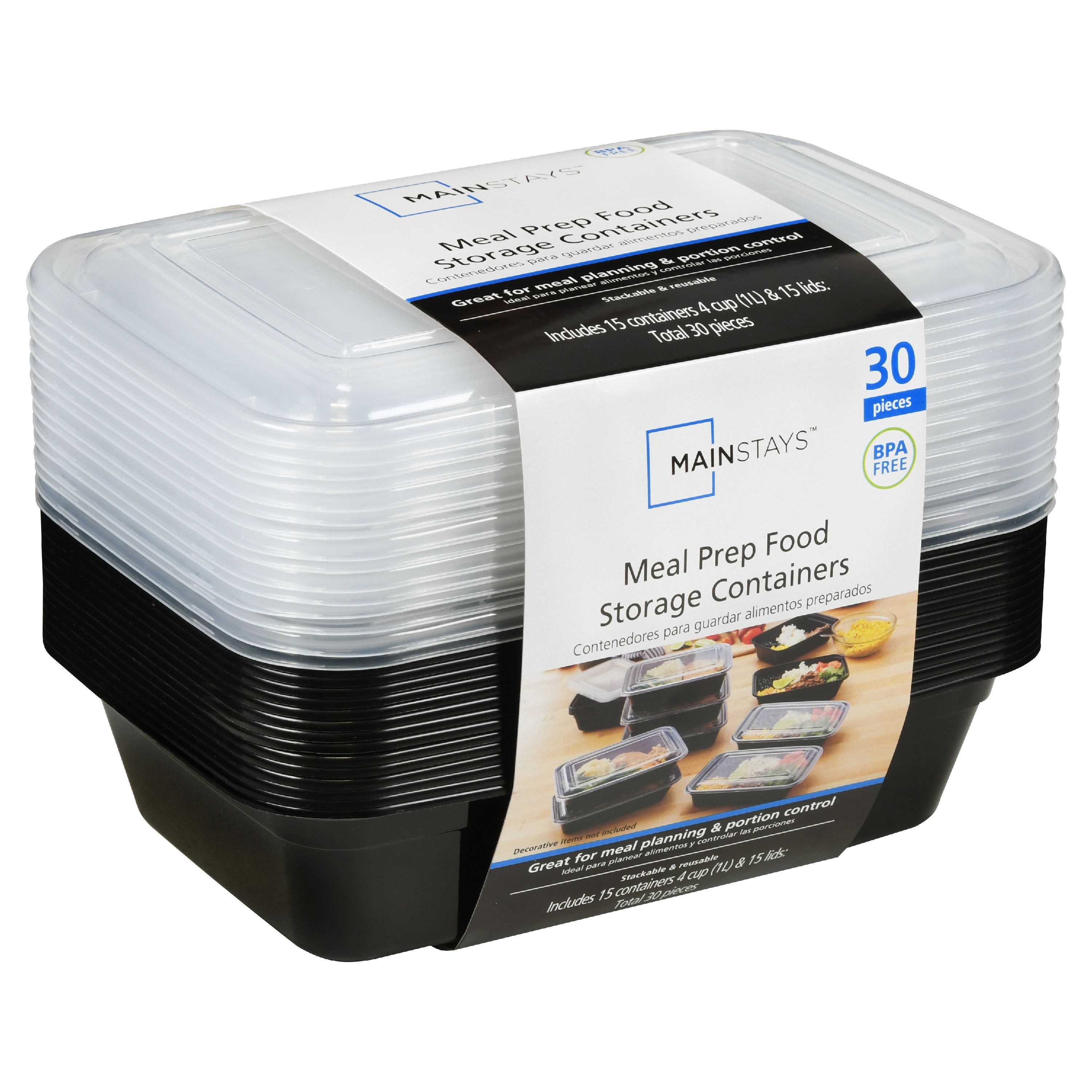 Mainstays Meal Prep Food Storage Containers, 15 Count - image 3 of 3