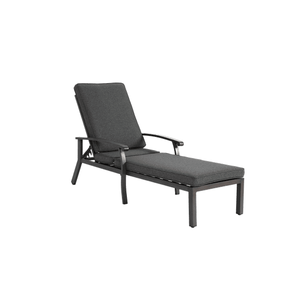 Durable Aluminium Cast Lounge Chair with Adjustable Backrest & Rolling Wheels - Cross-Weave Design for Outdoor Comfort