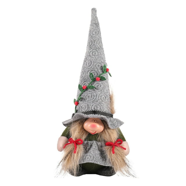 Fiudx Muñeco de Anciano Navideño Sin Rostro, Cuerpo de Algodón Suave, Base de Arena con Peso, Encantador Adorno de Mesa, Adorno Festivo para El Hogar o La Oficina, Accesorio para Fiestas Navideñas, T