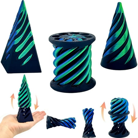 Spiral Toys – 3 Pack of Impossible Cones Spiral Cones Fidget Toys Impossible Pyramid Penetration Toys Suitable for Collectors Desktop Decoration A