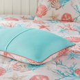 thumbnail image 3 of GDF Studio 7-Piece Cotton Sateen Coastal Comforter Set with Shell Print, King Size, Coral, 3 of 11