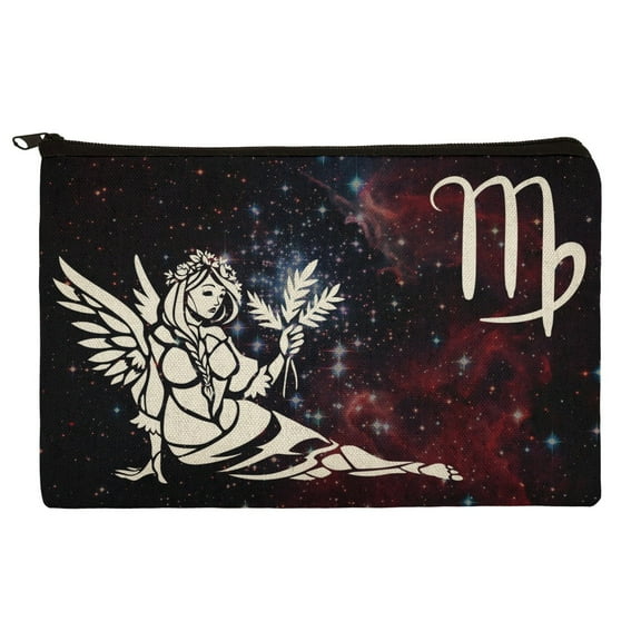 Virgo Maiden Zodiac Sign Horoscope in Space Makeup Cosmetic Bag Organizer Pouch