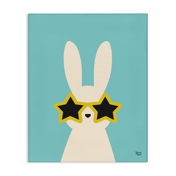 Stupell Industries Minimalist Rabbit & Star Sunglasses Canvas Art, 16 x 20, by Jessica Beck