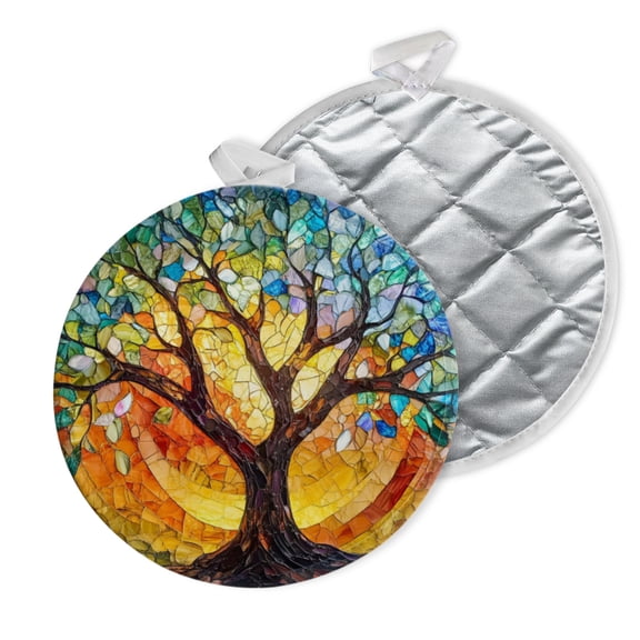 2 PCS Pot Holders for Kitchen,Potholders Sets with Hook for Oven,Cooking,Baking,Large Tree With Many Branches And Leaves