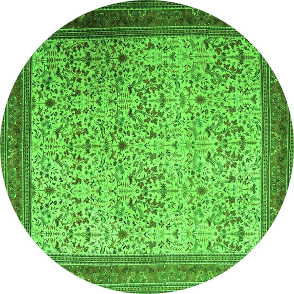 Ahgly Company Indoor Round Persian Green Traditional Area Rugs, 8' Round
