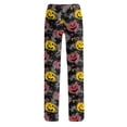 thumbnail image 7 of Zydvens Women Halloween Pajama Pants Wide Leg Lounge Wear with Pockets Soft Elastic Waist Drawstring Sleepwear Bottoms Spooky Pumpkin Ghost Sweet Print Costume Cosplay S-3XL, 7 of 7