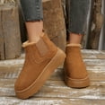 thumbnail image 3 of Rokment Platform Snow Boots for Women 2025 Winter Fleece Lined Warm Non Slip Slip-On Chelsea Ankle Booties, 3 of 6