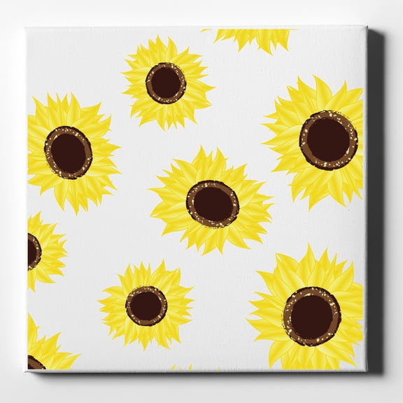 Yellow Sunflowers - 10" x 10" - Decorative Canvas Wall Art - White Edge - 5/8" Gallery Wrapped
