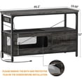 thumbnail image 2 of Homieasy 55 Gallon Fish Tank Stand with LED Light, 75 Gallon Aquarium Stand with Outlet and Storage Reptile Tank with Lockable Door and Ventilation Mesh, Black Oak, 2 of 6