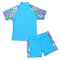 thumbnail image 5 of MSemis Kids Girls Two Piece Swimwear Printed Rash Guard Swimming Shirt and Shorts, 5 of 5