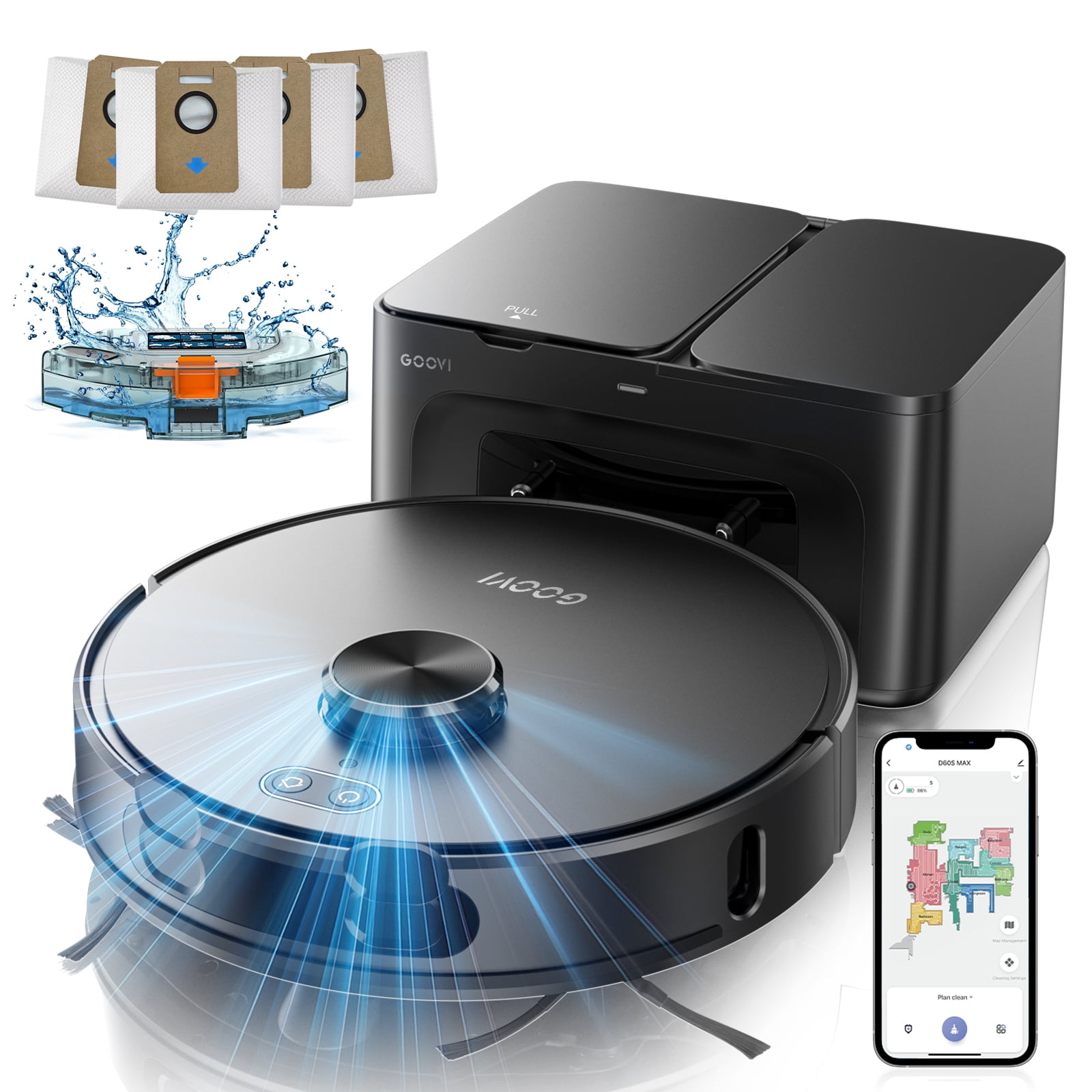 Eufy G40 Hybrid+ Robotic Vacuum, 2-in-1 Mop, Self-Emptying, 2500Pa