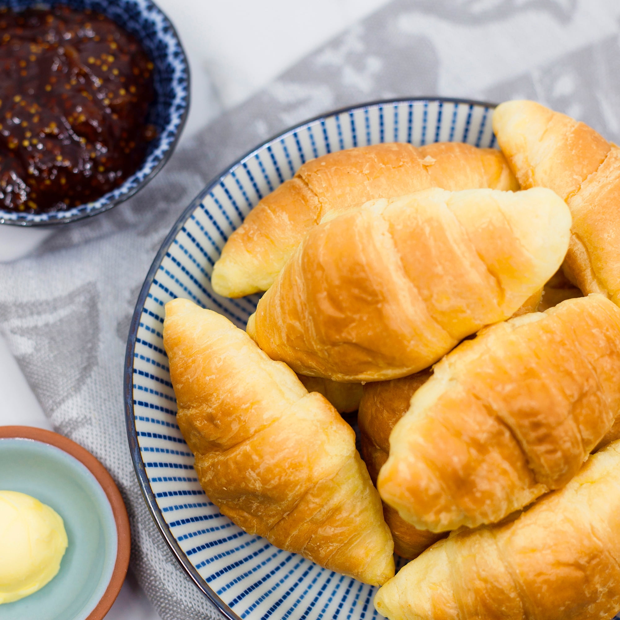 Toufayan Ready to Eat Mini Whole Croissants, Plain, 12.3 oz Bag, Nut-Free