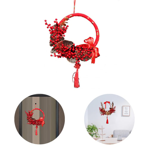 thumbnail image 1 of Guirlande Décoration Suspendue Couleur Vibrante Design Baies Rouges Non Décolorante Facile à Accrocher Guirlande de Porte d'Entrée Pendentif Cadeau du Nouvel An Chinois pour la Maison, 1 of 8