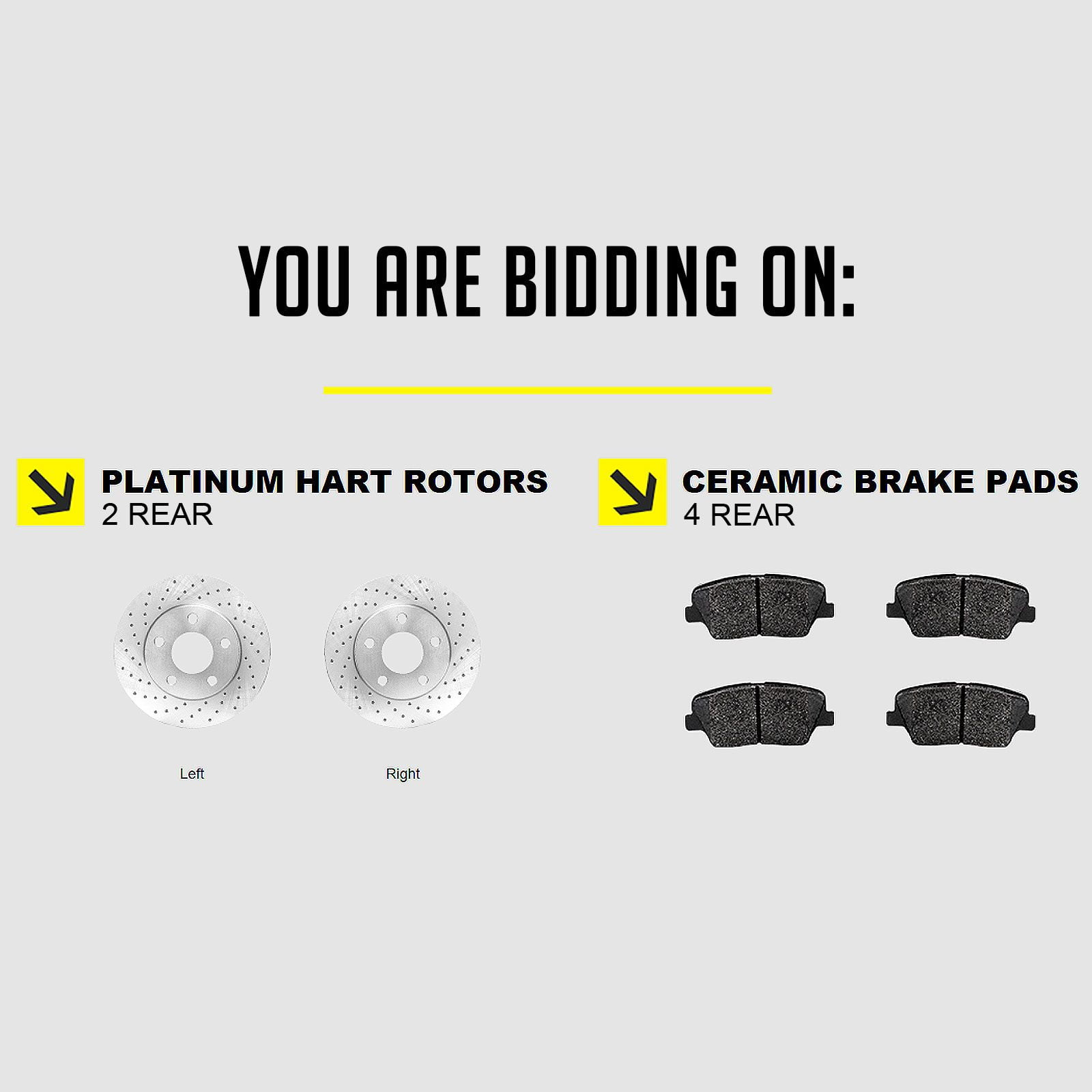 Hart Brakes Front Rear Brakes And Rotors Kit |Front Rear Brake Pads| Brake Rotors And Pads| Ceramic Brake Pads And Rotors |fits 1986 Nissan 300ZX