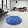 thumbnail image 4 of Ahgly Company Machine Washable Indoor Rectangle Industrial Modern Blue Orchid Blue Area Rugs, 2' x 3', 4 of 7