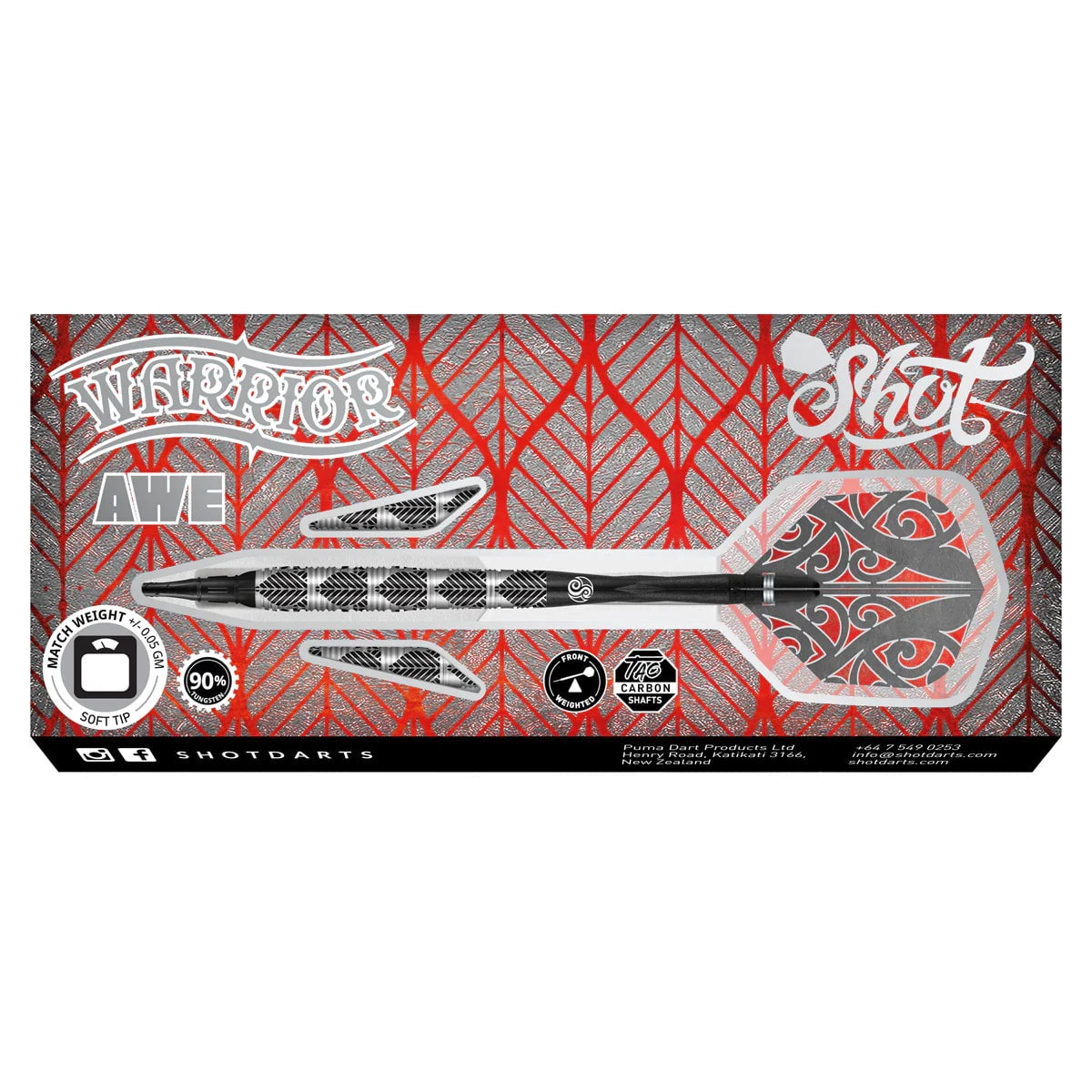 Shot Warrior Awe Soft Tip Dart Set-90% Tungsten-18gm